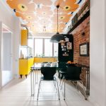 Bright and stylish interior of the apartment in Warsaw