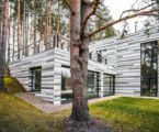 The Modern House On The River`s Shore At The Suburb of Vilnius
