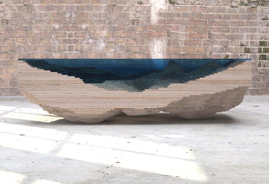 Abyss table by Duffy London in the form of a 3D map of the sea 2