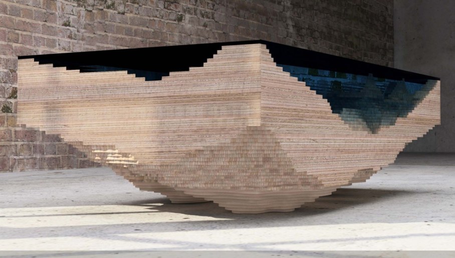 Abyss table by Duffy London in the form of a 3D map of the sea 4