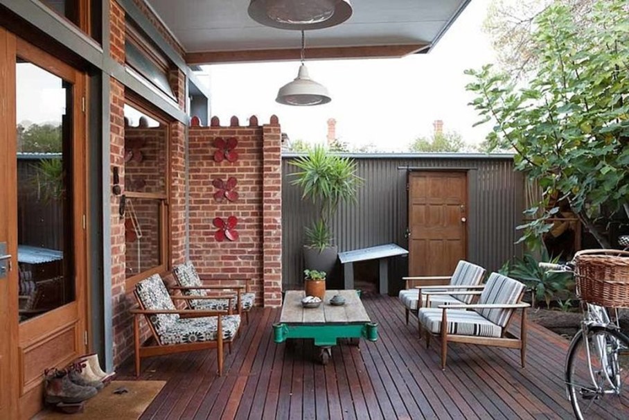 Design of a country house in a mixed style - The outdoor terrace