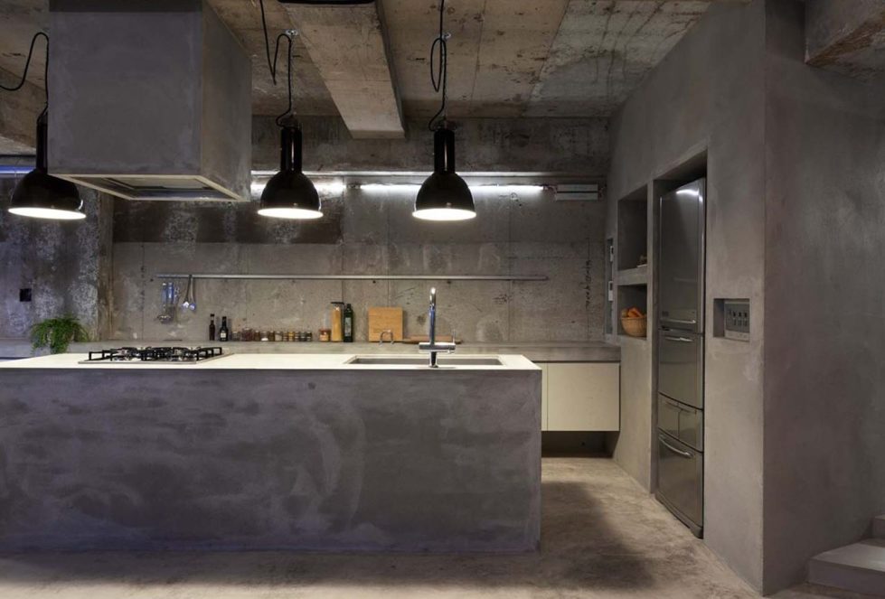 Interior design: a concrete apartment