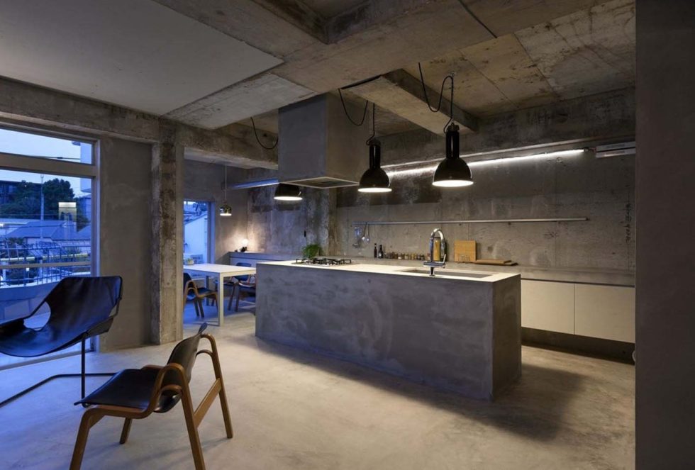 Interior design: a concrete apartment