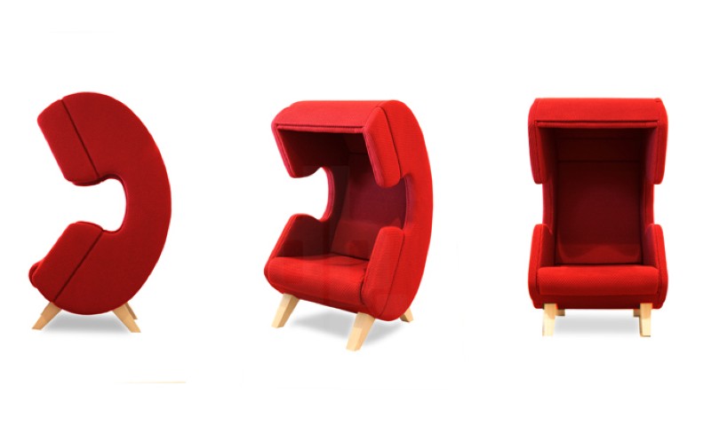Modern furniture design - First Call chair - phone - Red