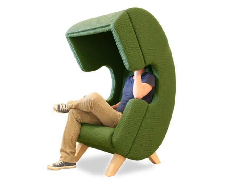Modern furniture design - First Call chair - phone - green