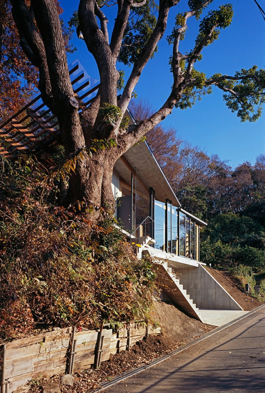 The house is on top of a ridge in Japan 19