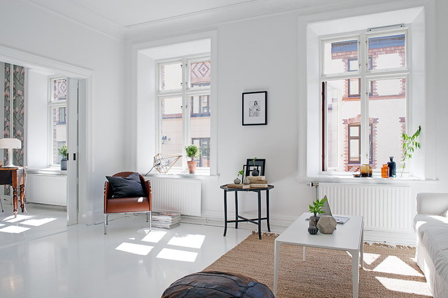 The snow-white three bedroom apartment in Sweden 5