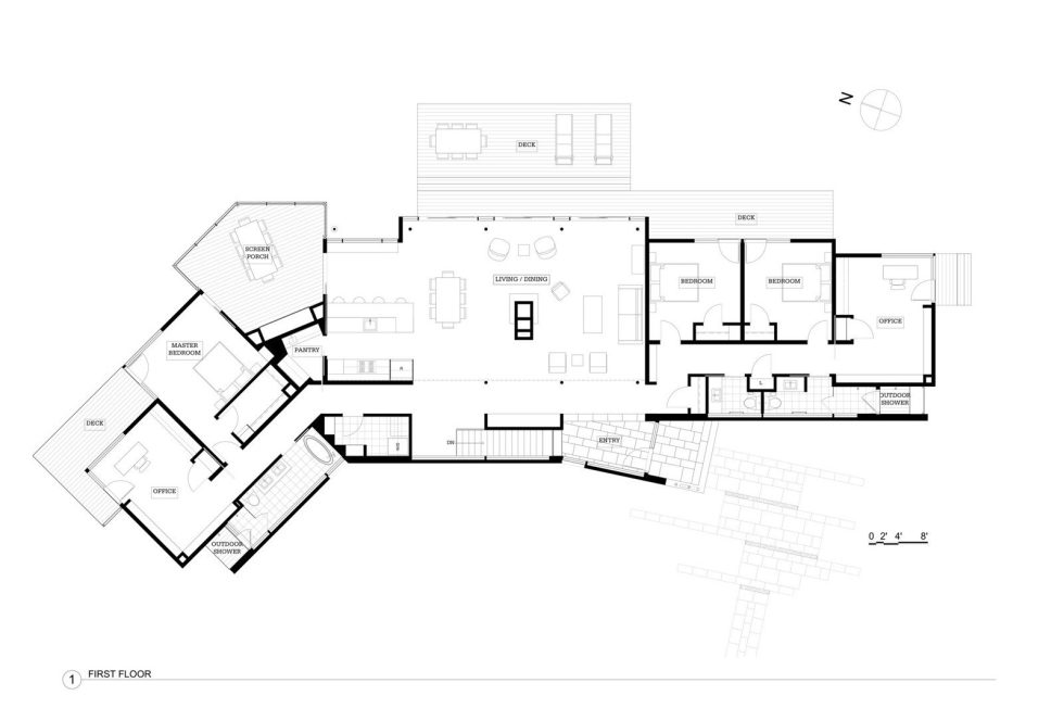 The house on the shore of the Atlantic Ocean by the Hammer Architects - Plan