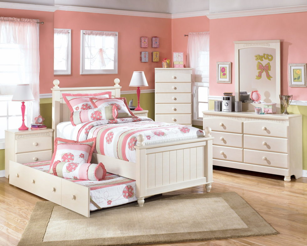 Beige and Rose Color Nursery Interior