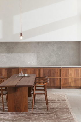 Stone and Wood in The Interior of The Penthouse In Belgium