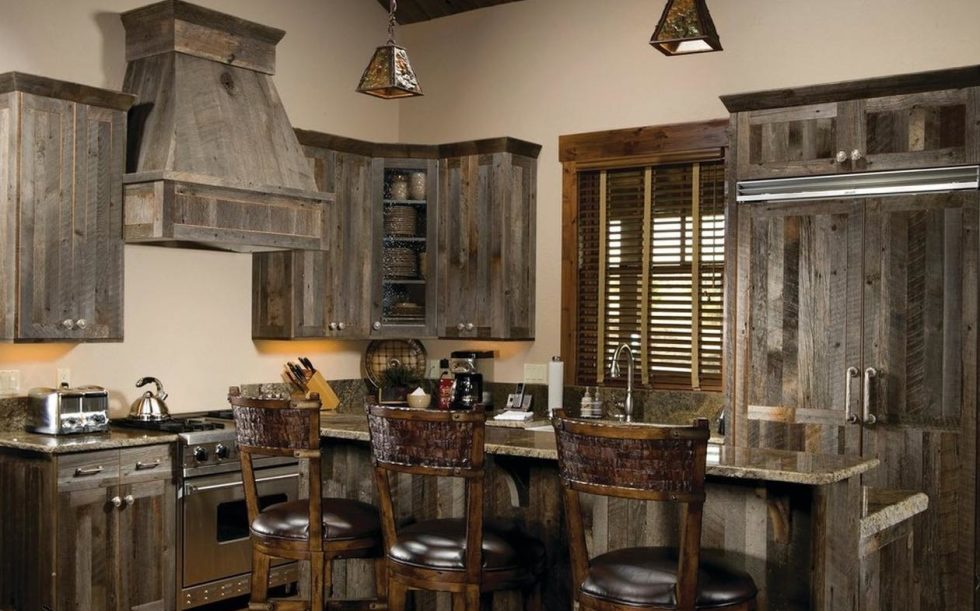 wood details in country kitchen
